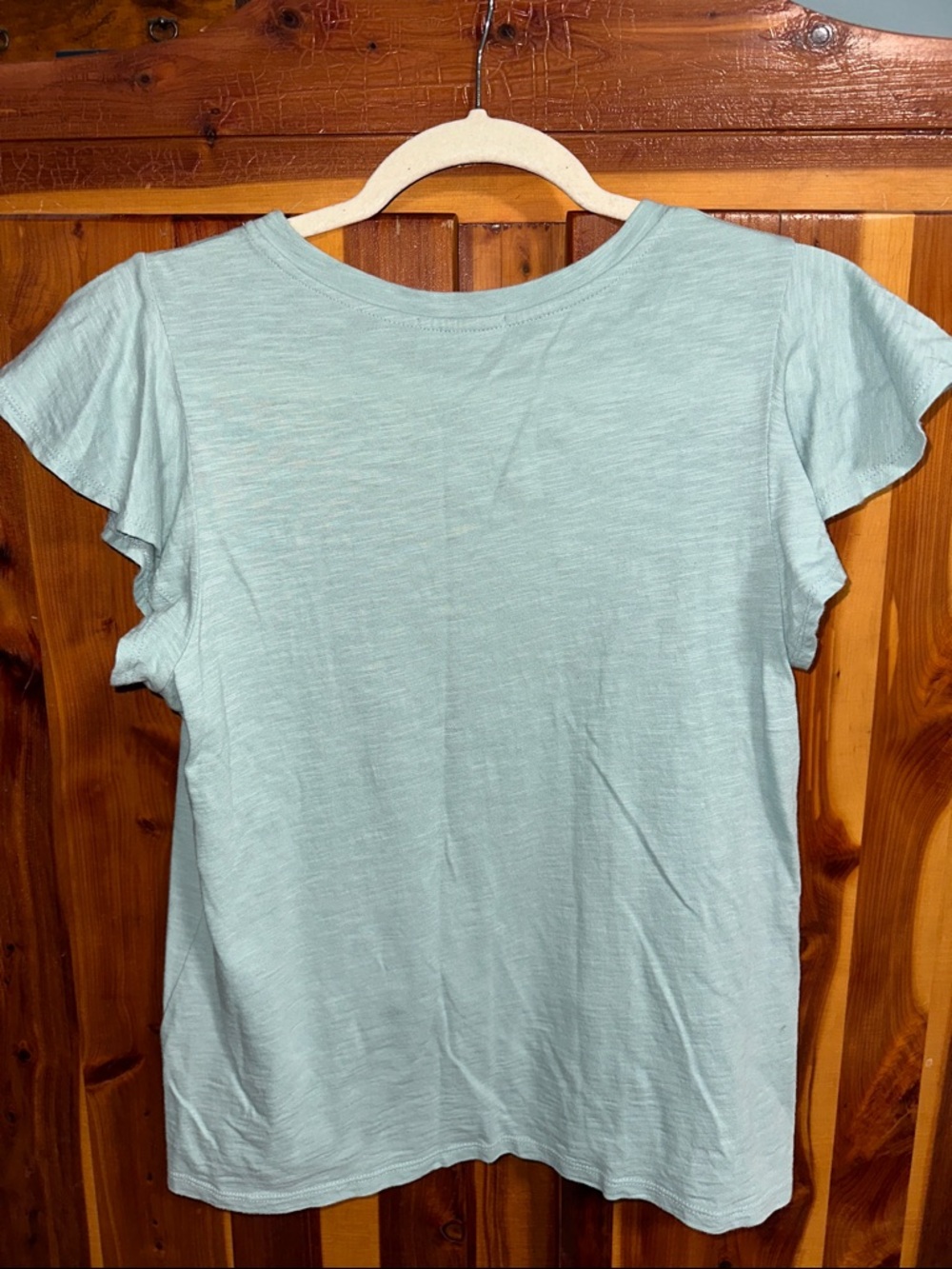 Altar’d State Light Blue Ruffle Sleeve Tee - Picture 4 of 4